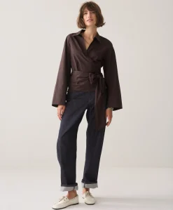 Dames blouse bruin