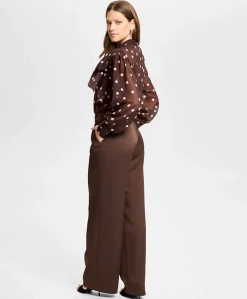 Dames blouse bruin