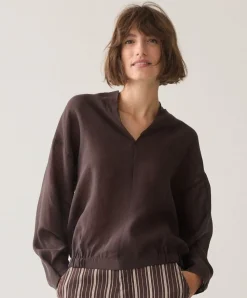 Dames blouse bruin