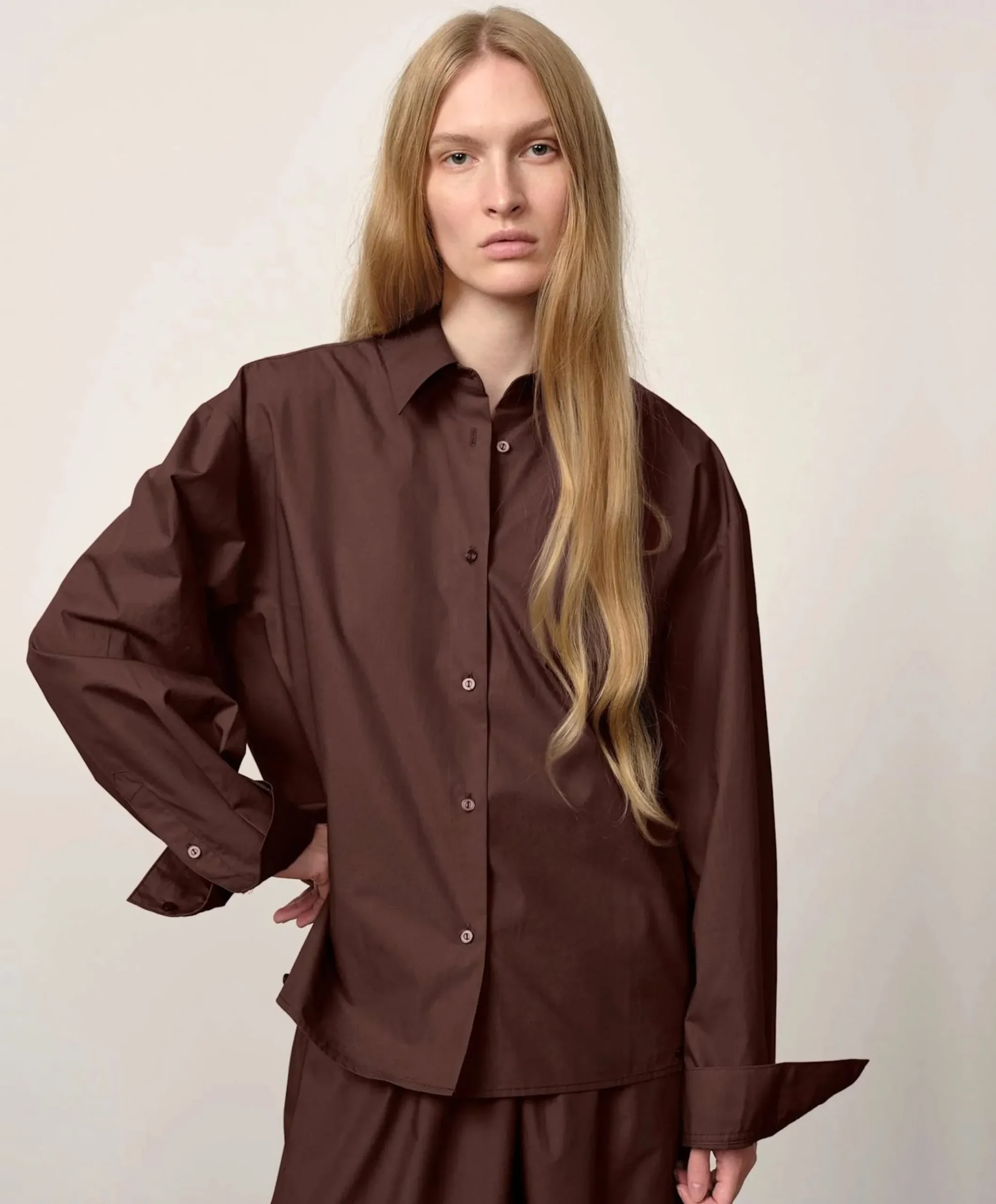Dames blouse bruin