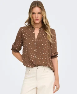 Dames blouse bruin