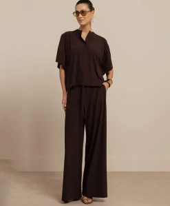 Dames blouse bruin