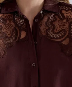 Dames blouse bruin
