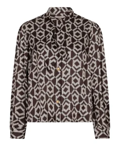 Dames blouse bruin