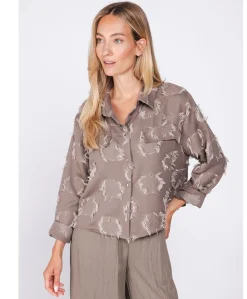 Dames blouse bruin