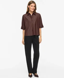 Dames blouse bruin