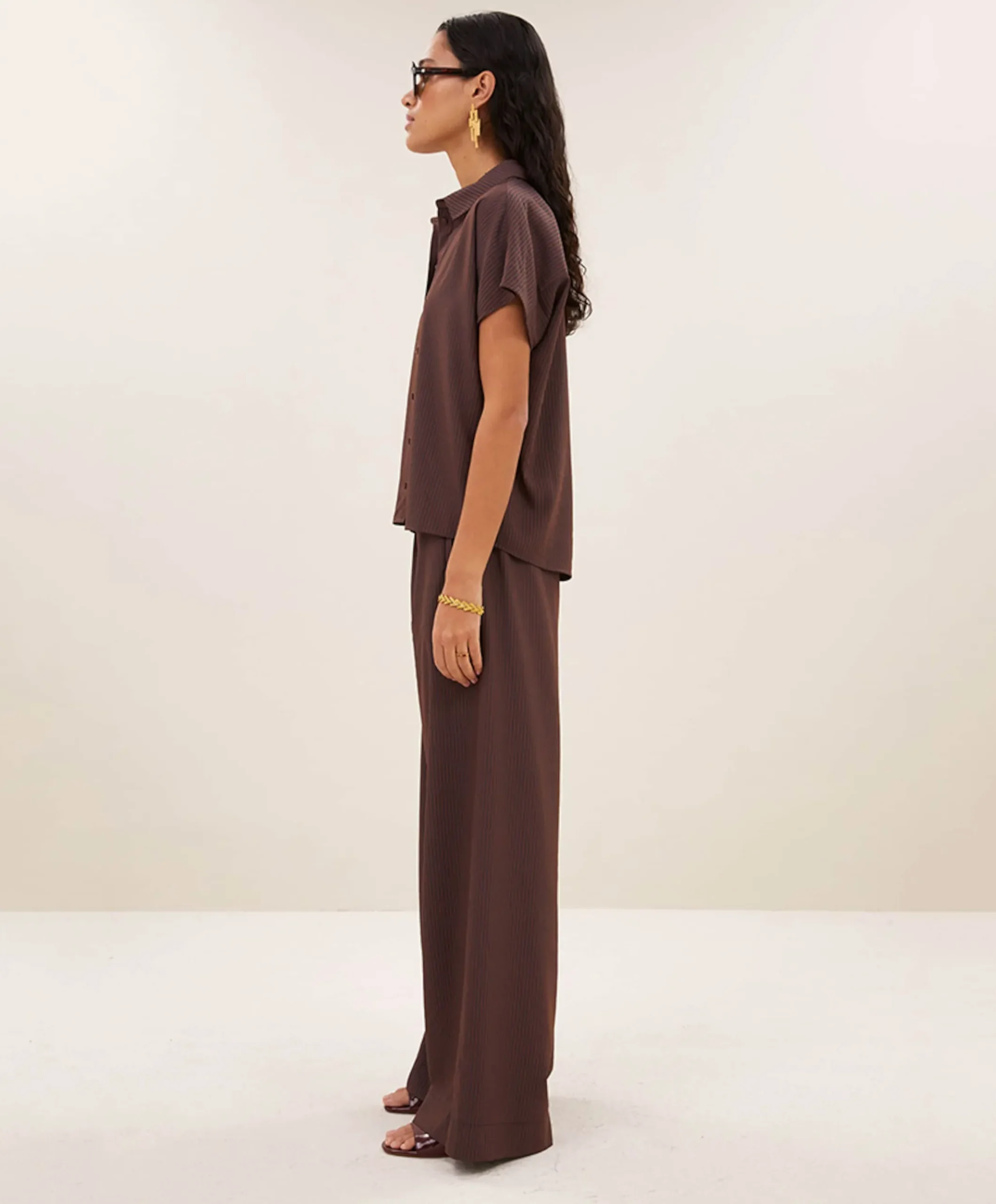 Dames blouse bruin