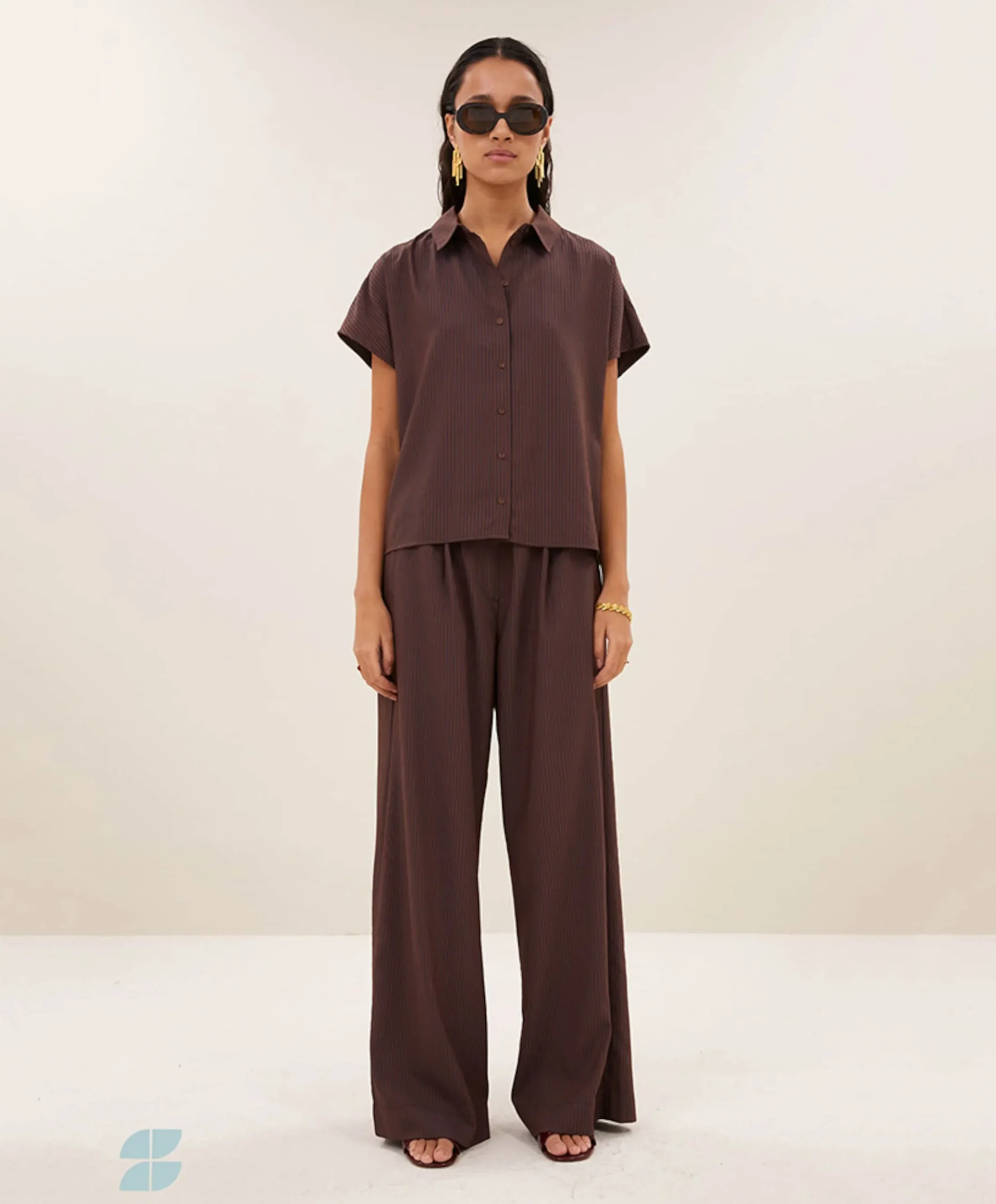 Dames blouse bruin