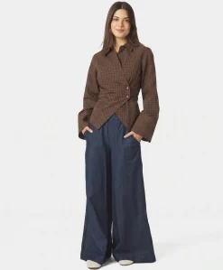 Dames blouse bruin