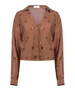 Dames blouse bruin