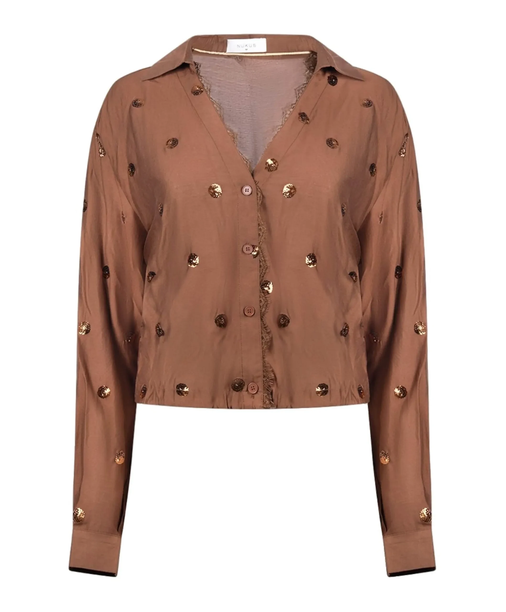 Dames blouse bruin