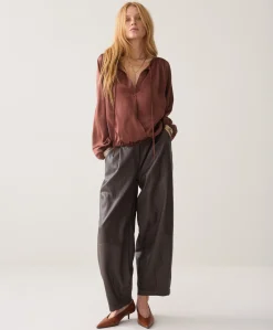 Dames blouse bruin