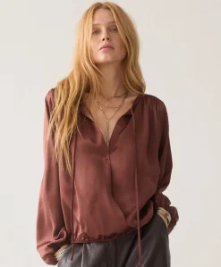 Dames blouse bruin
