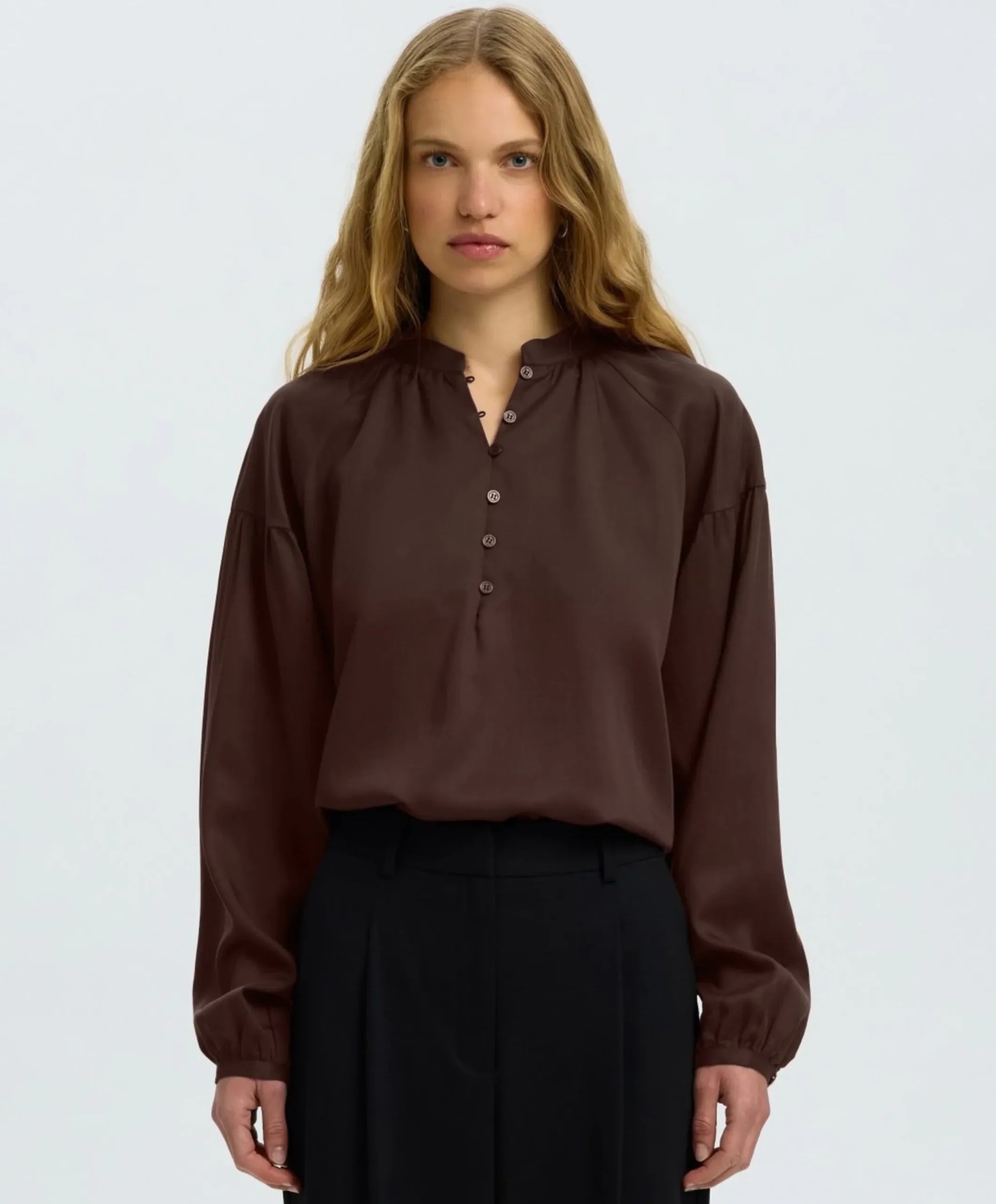 Dames blouse bruin