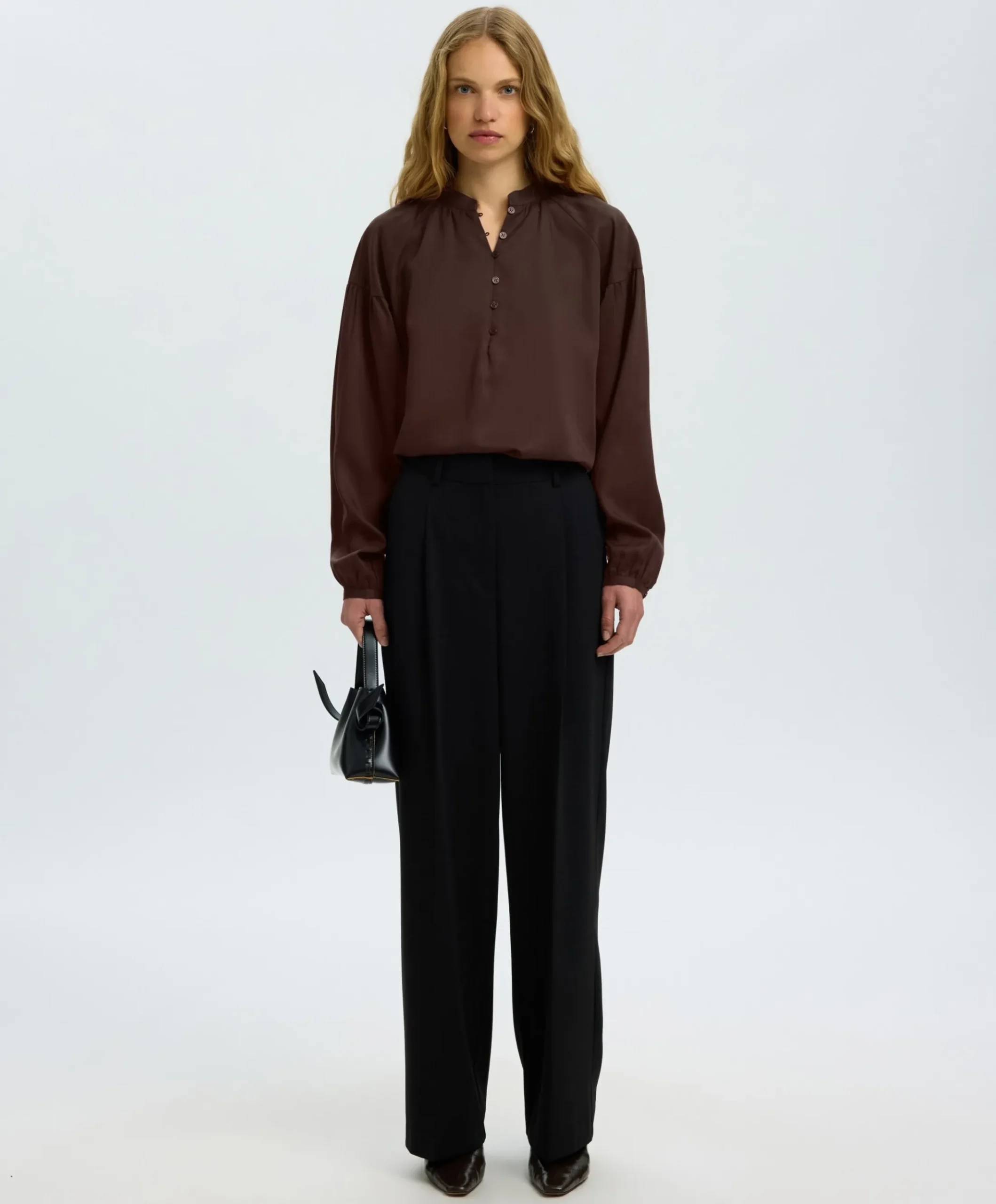 Dames blouse bruin