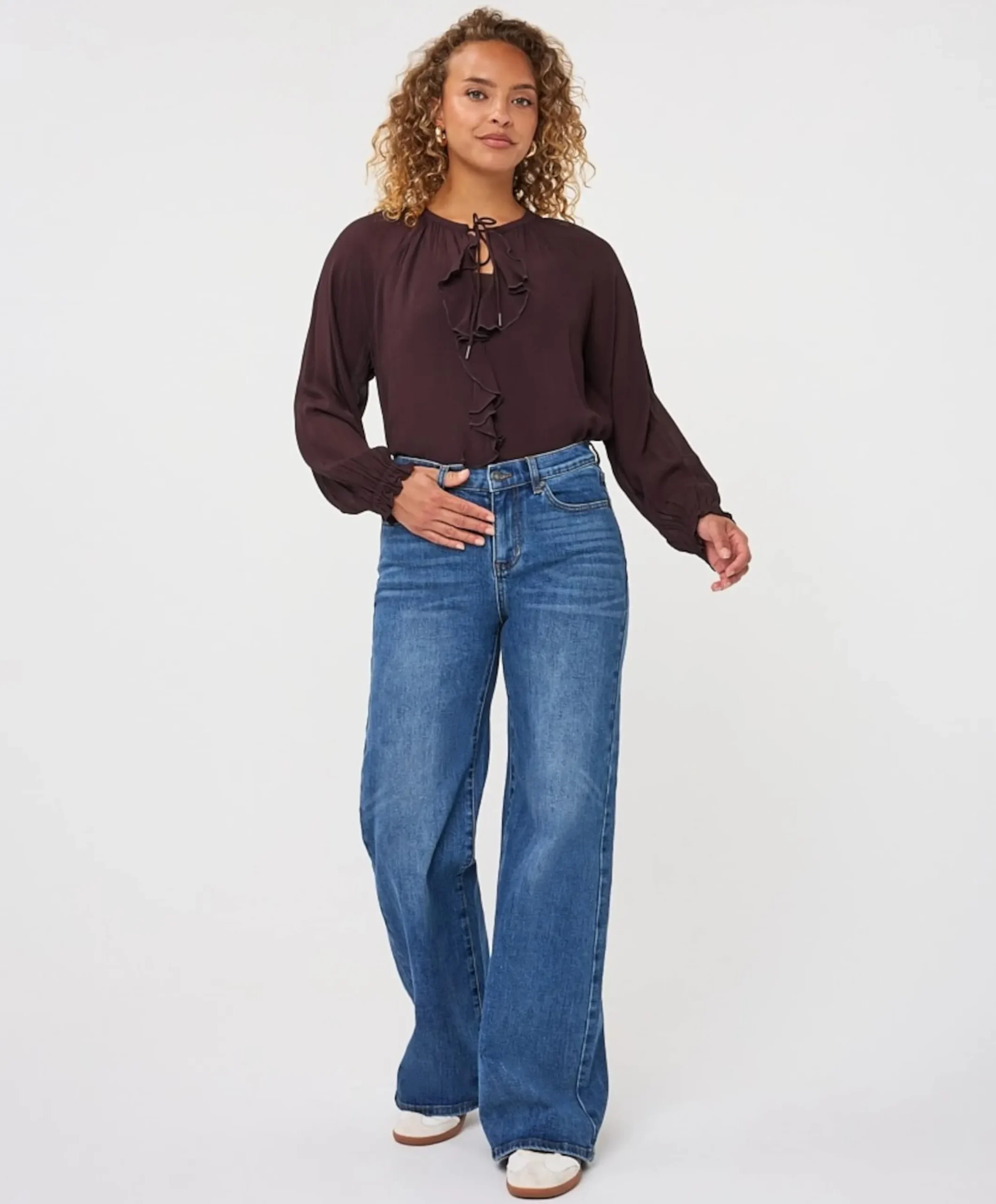 Dames blouse bruin