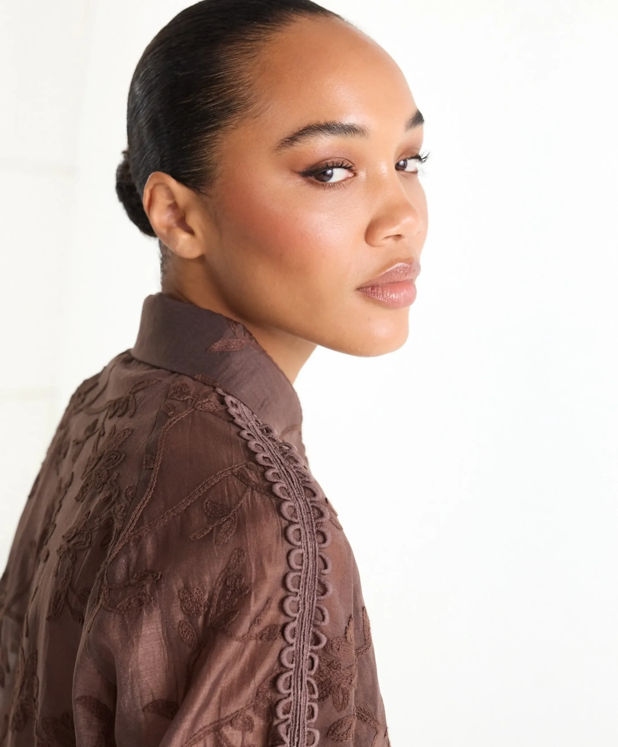 Dames blouse bruin