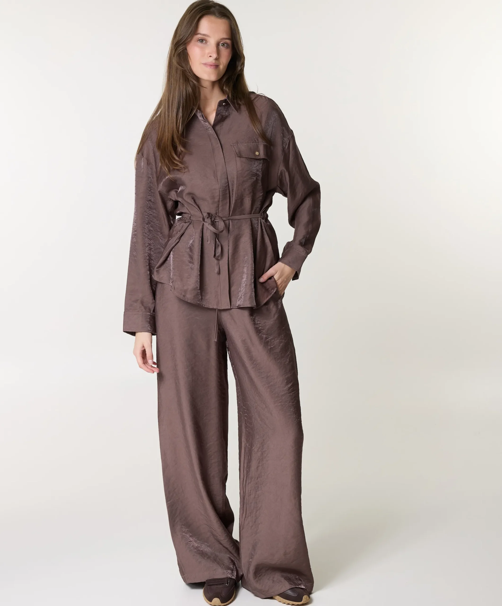 Dames blouse bruin