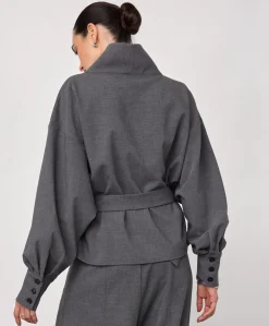 Dames blouse grijs