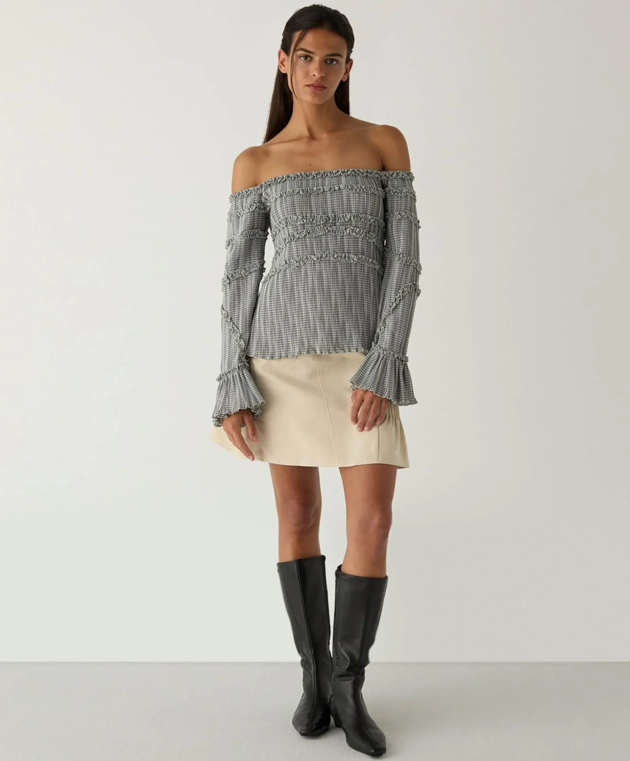 Dames blouse grijs