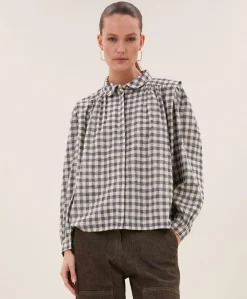 Dames blouse grijs