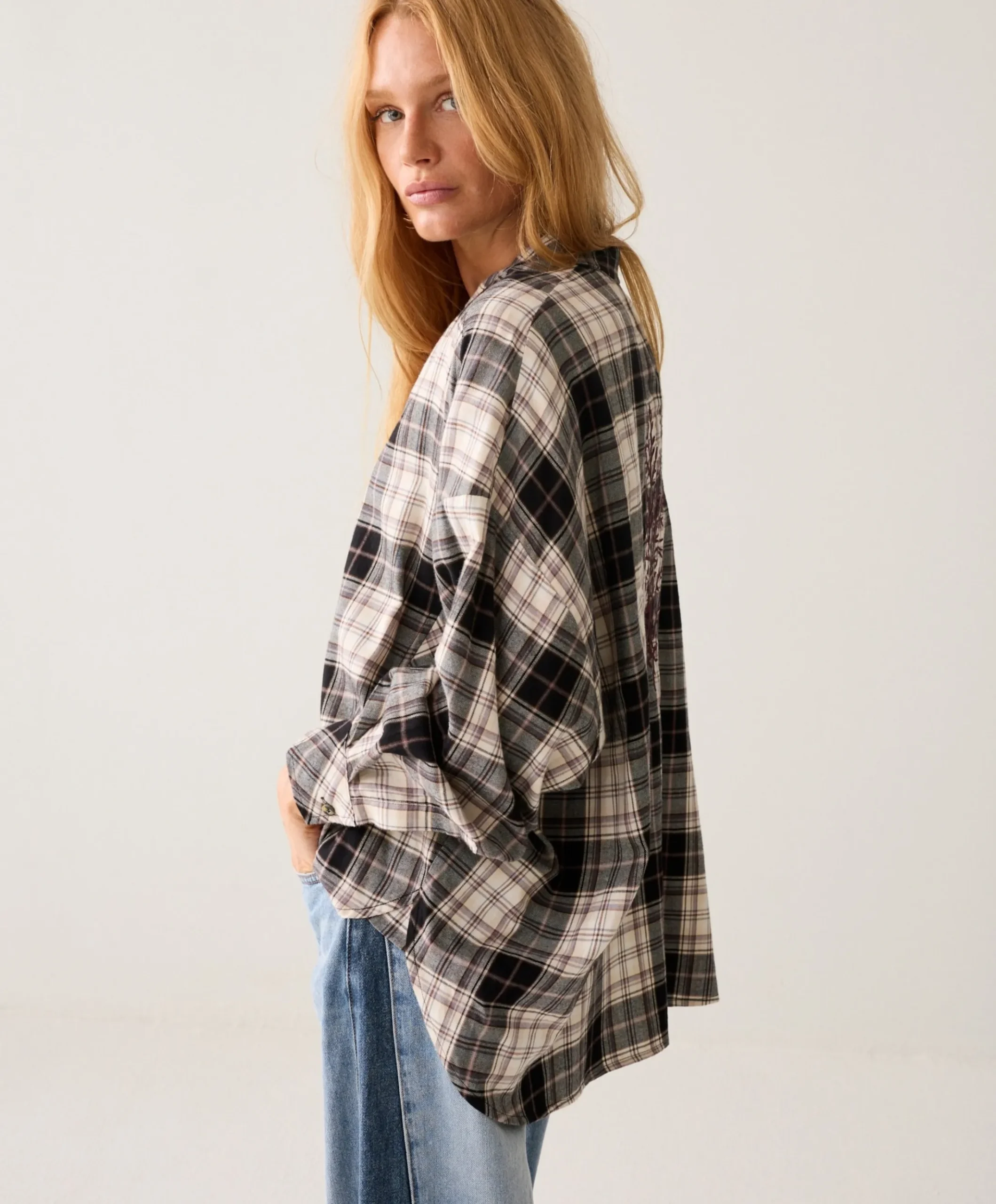 Dames blouse grijs