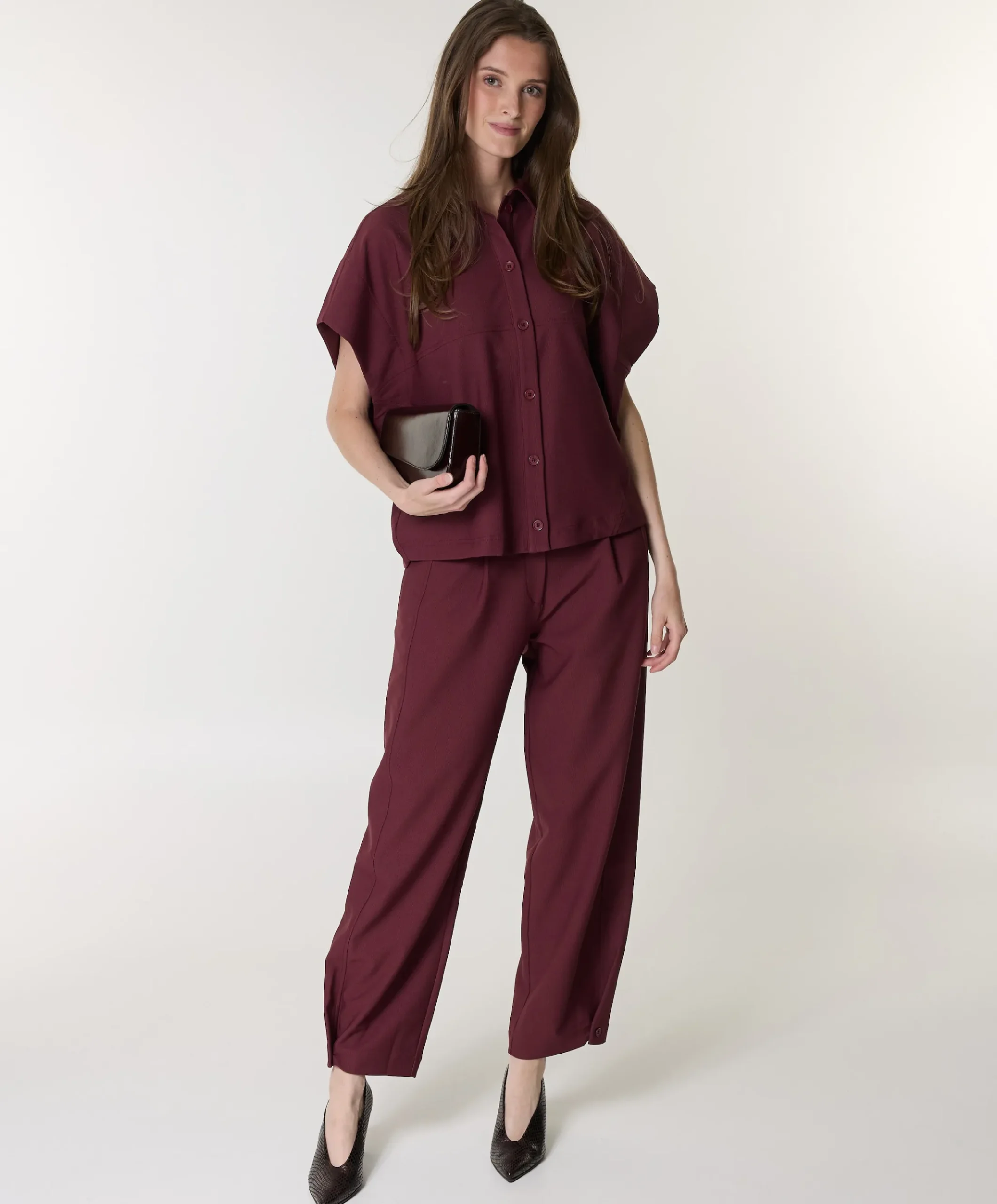 dames broek bordeaux