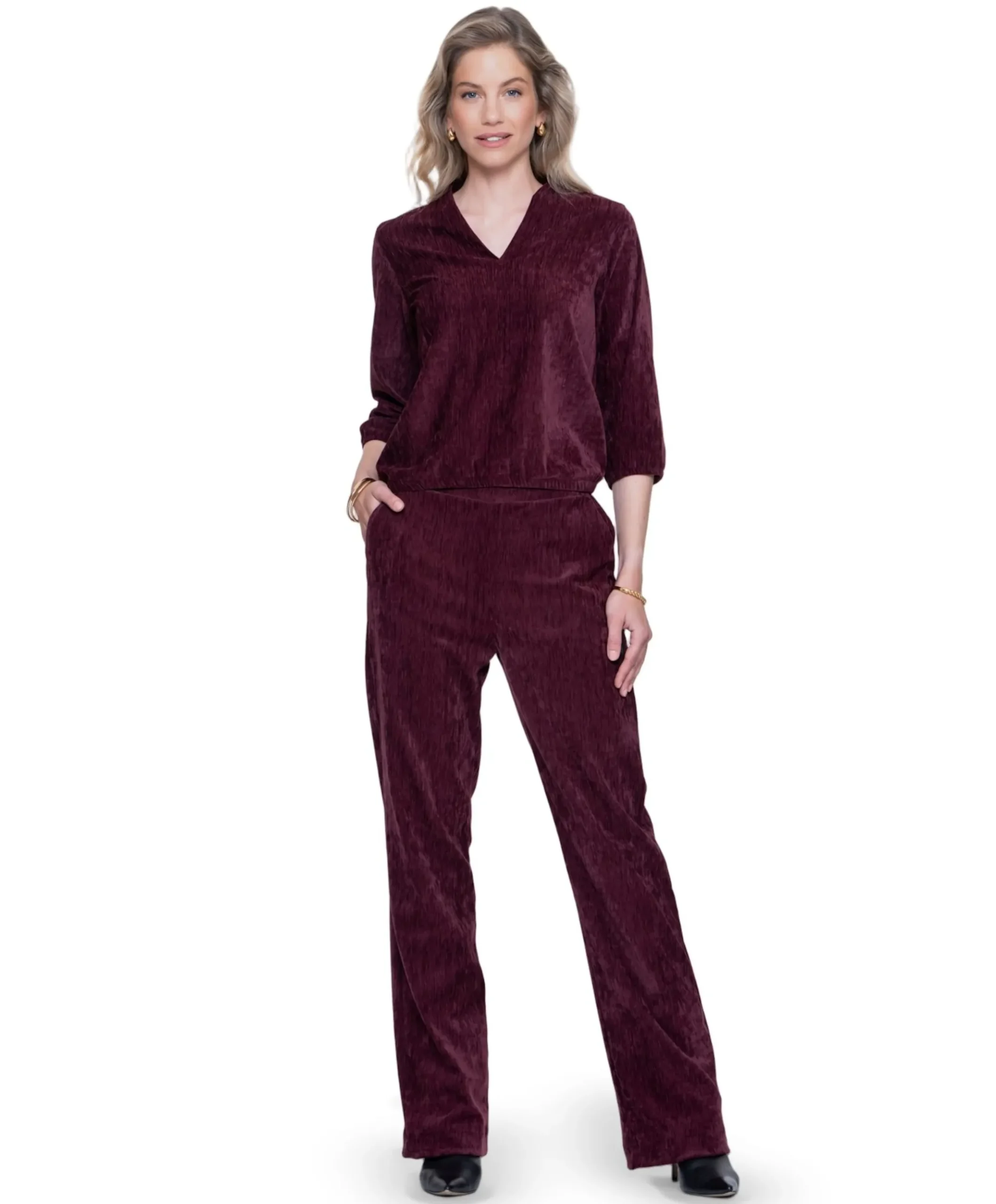 Dames broek bordeaux