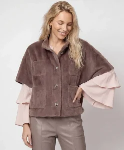 Dames cape beige