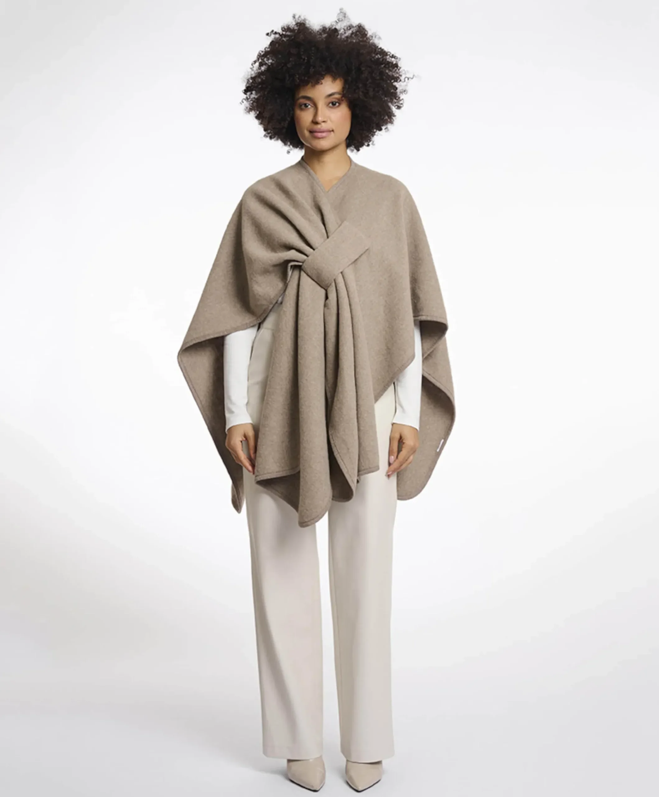 Dames cape beige