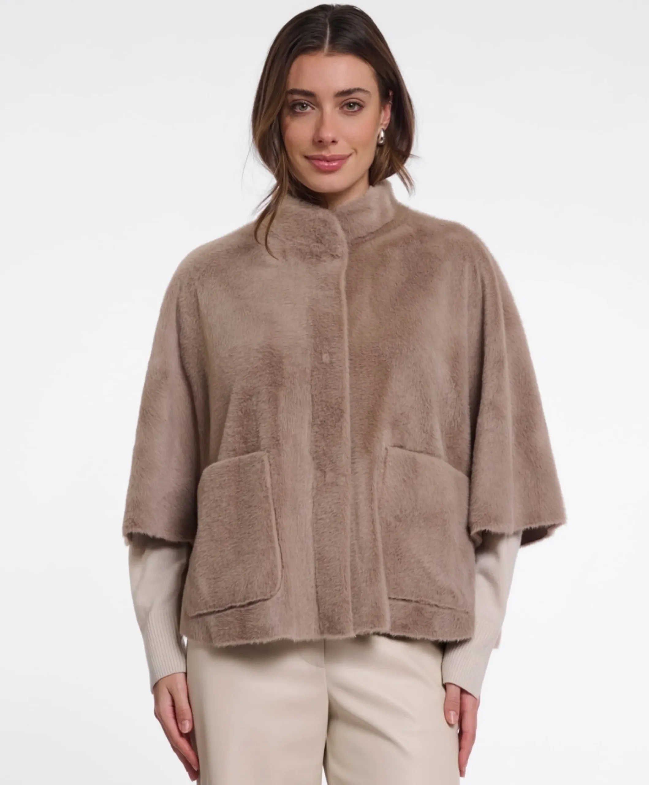 Dames cape beige