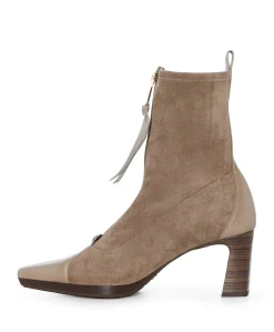 dames enkellaarzen beige