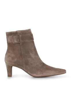 dames enkellaarzen beige