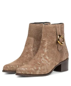 dames enkellaarzen beige