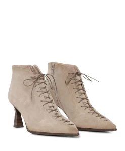 dames enkellaarzen beige