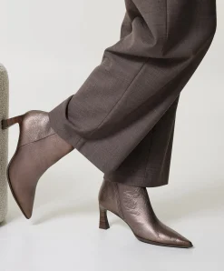 dames enkellaarzen beige