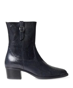 dames enkellaarzen blauw