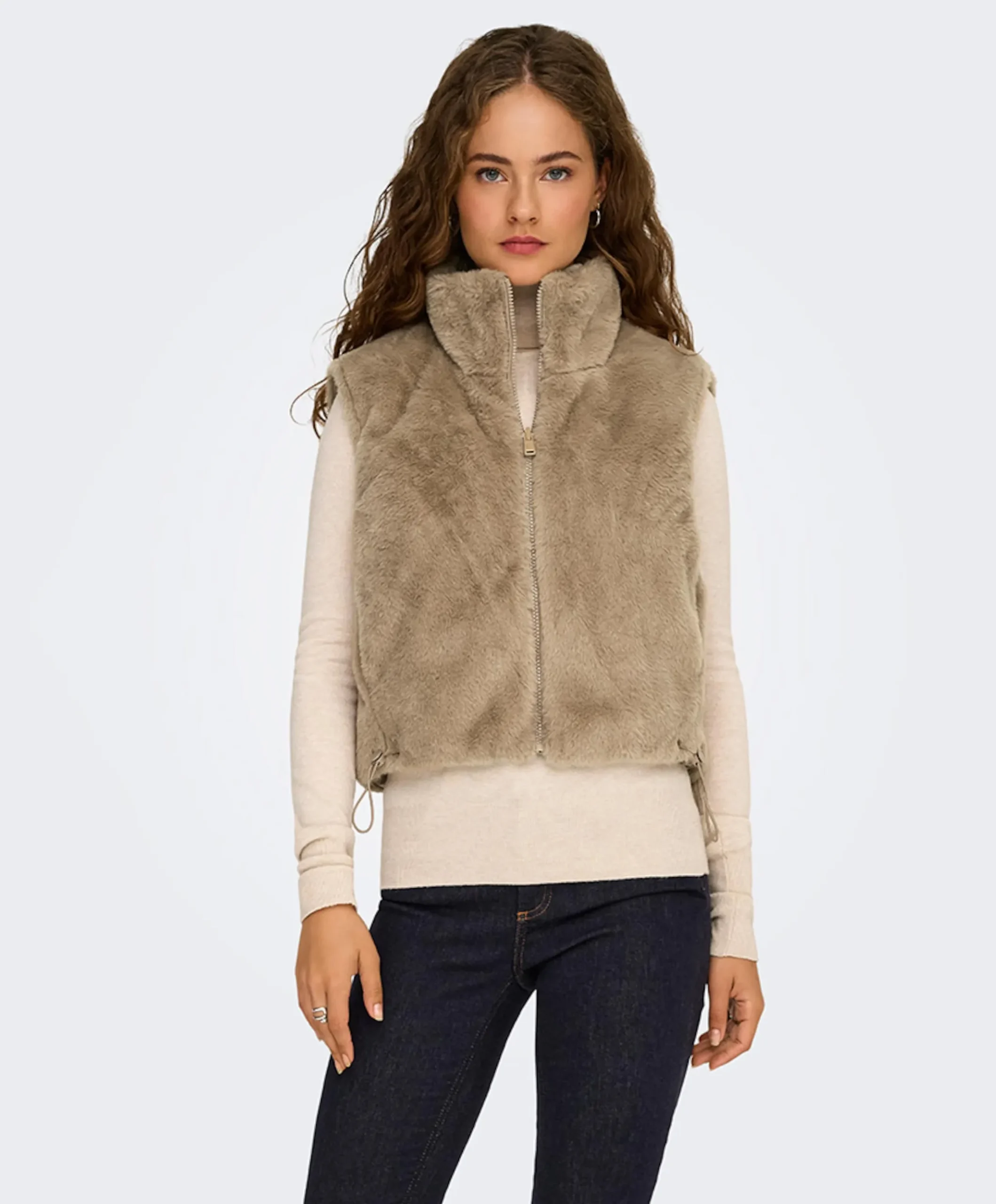 Dames gilet beige