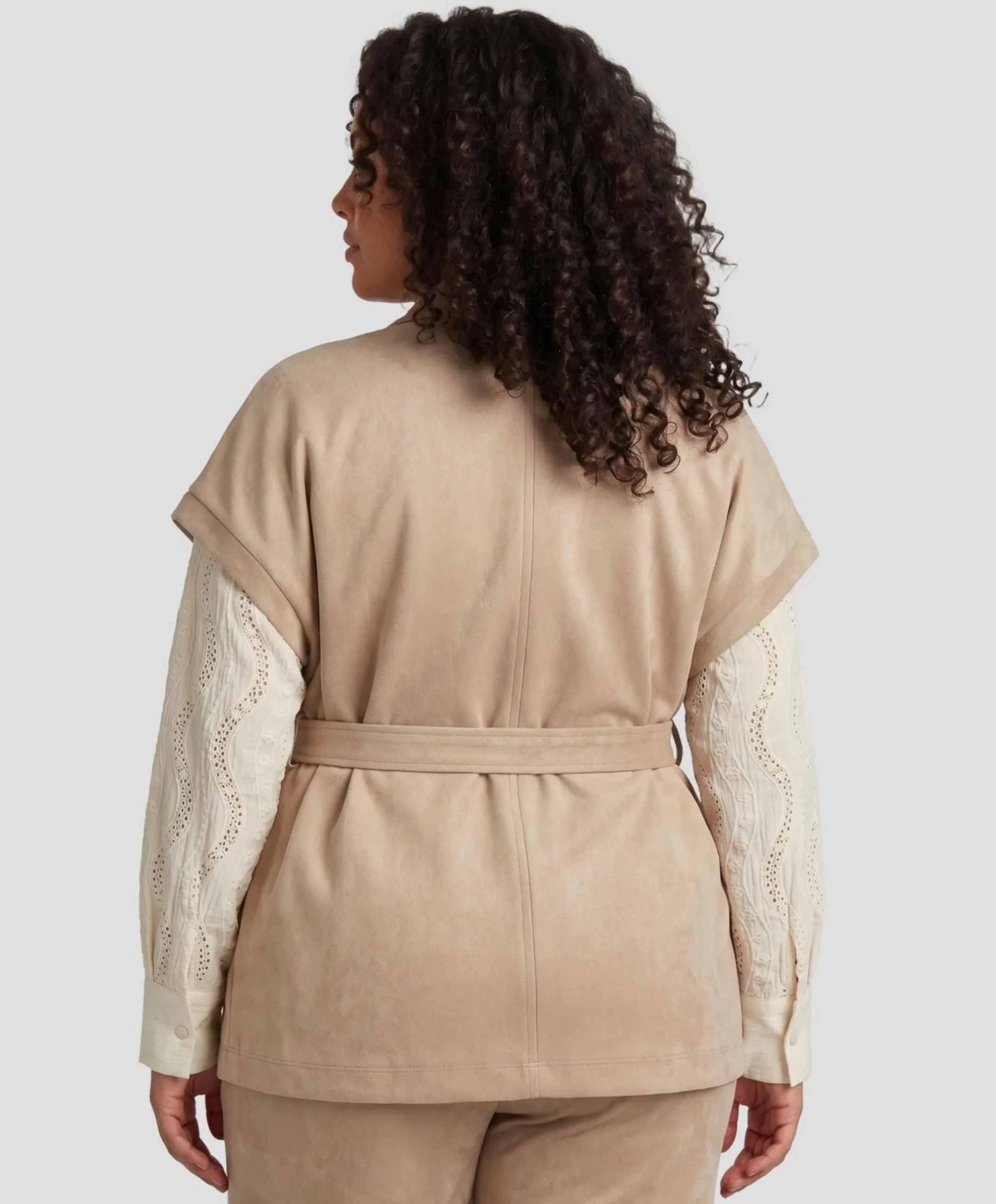 Dames gilet beige