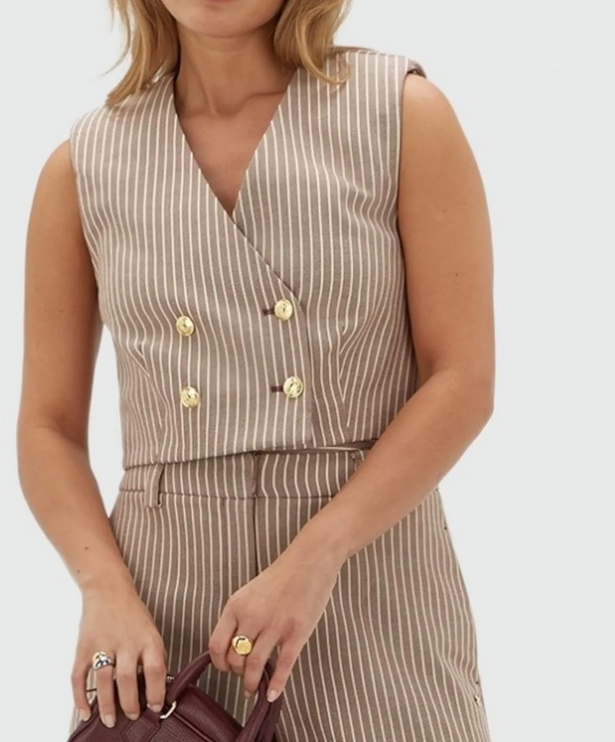 Dames gilet beige
