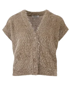 Dames gilet beige