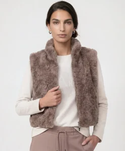 Dames gilet beige