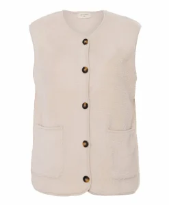 Dames gilet beige