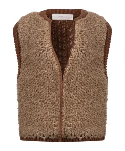 Dames gilet beige