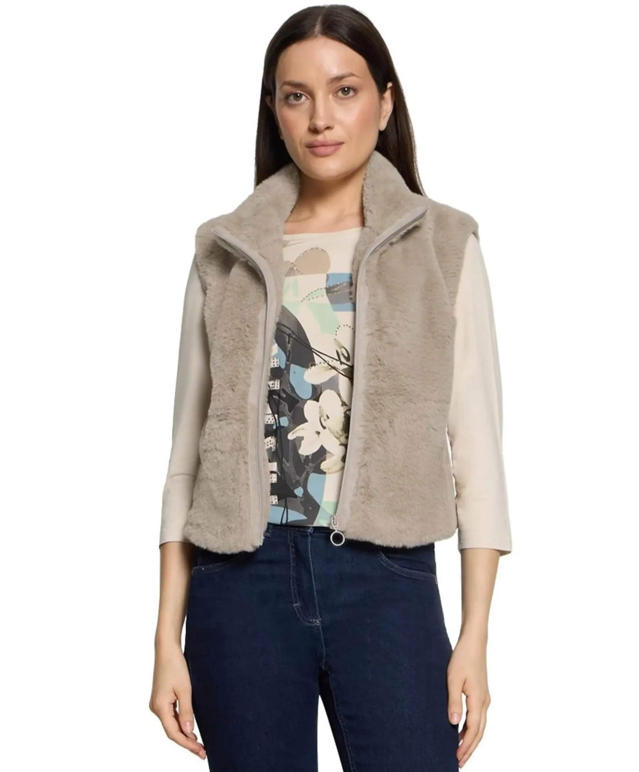 Dames gilet beige
