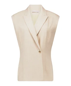 Dames gilet beige