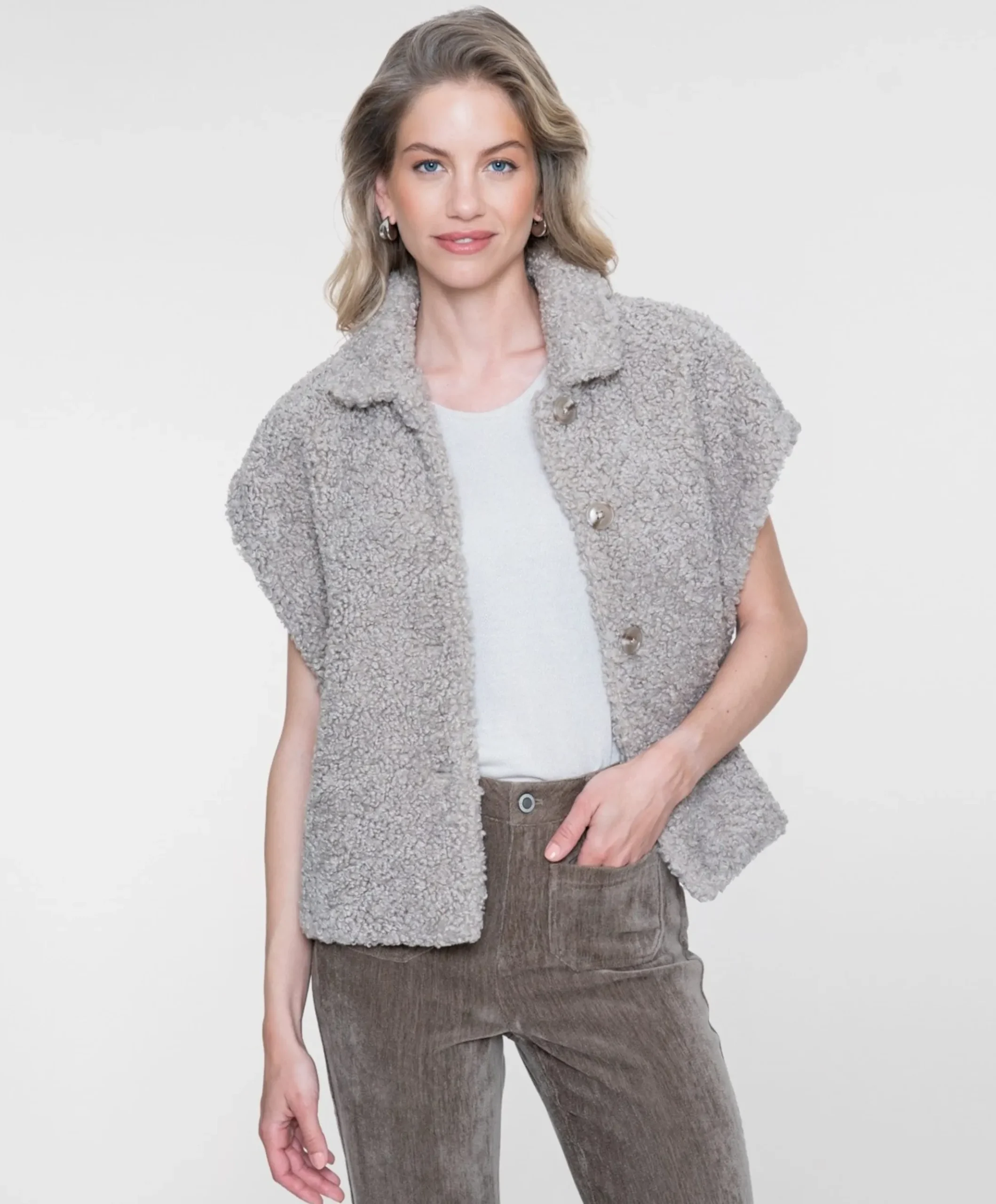 Dames gilet beige