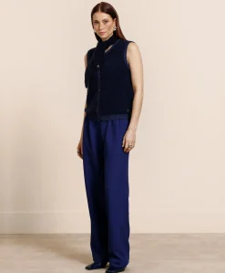 Dames gilet blauw