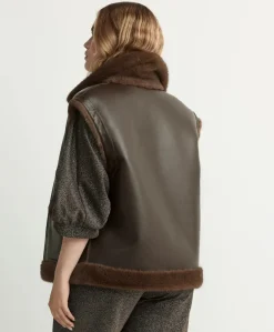 Dames gilet bruin