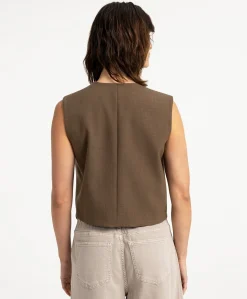 Dames gilet bruin